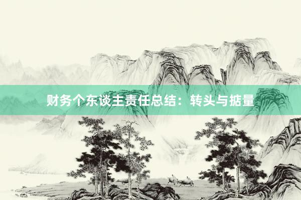 财务个东谈主责任总结：转头与掂量